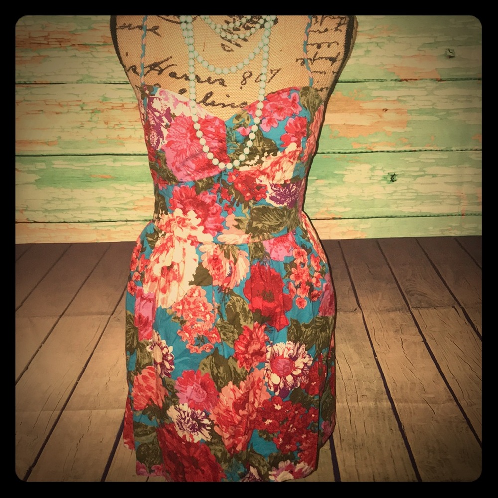 Xhilaration Sundress Multi Color Flowers